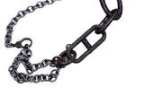 Black Spinel Oval & Squared H link Rockstar Necklace-Necklaces-Gretchen Ventura