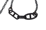 Black Spinel Oval & Squared H link Rockstar Necklace-Necklaces-Gretchen Ventura