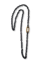 Small Rhodium Plated Wire Wrapped Chain W/ Small GV Gold Plated Sterling & Raw Diamond Clasp (32")-Chain-Gretchen Ventura