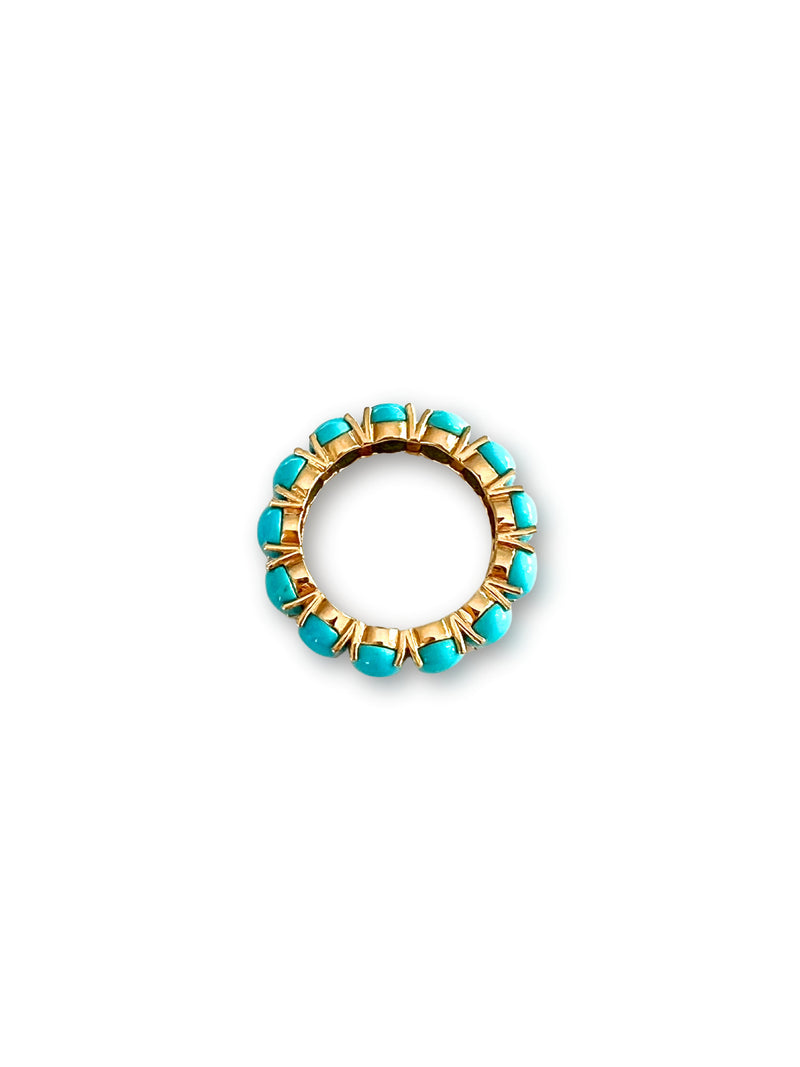 14K Gold (2.8g) & Turquoise (6.5g) Eternity Bands Size 8 #5061-Rings-Gretchen Ventura