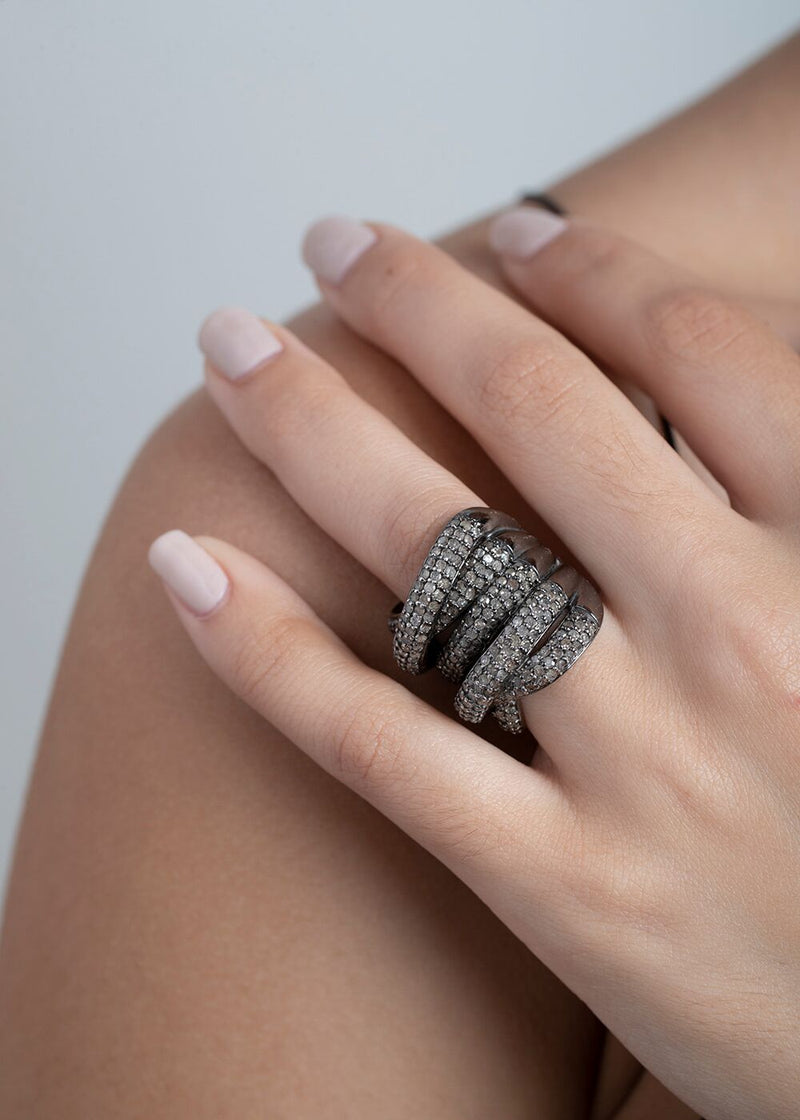 Pave Diamond Wrap Ring (size 6) #5023-Rings-Gretchen Ventura