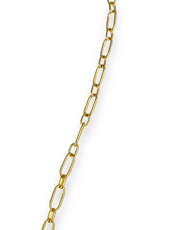 Gold Vermeil Sterling Small Link Chain w/ Diamond Lobster Claw Clasp 16" #7624-Chain-Gretchen Ventura