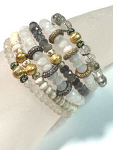 Faceted Moonstone & Diamond Wheels Bracelet-Bracelets-Gretchen Ventura