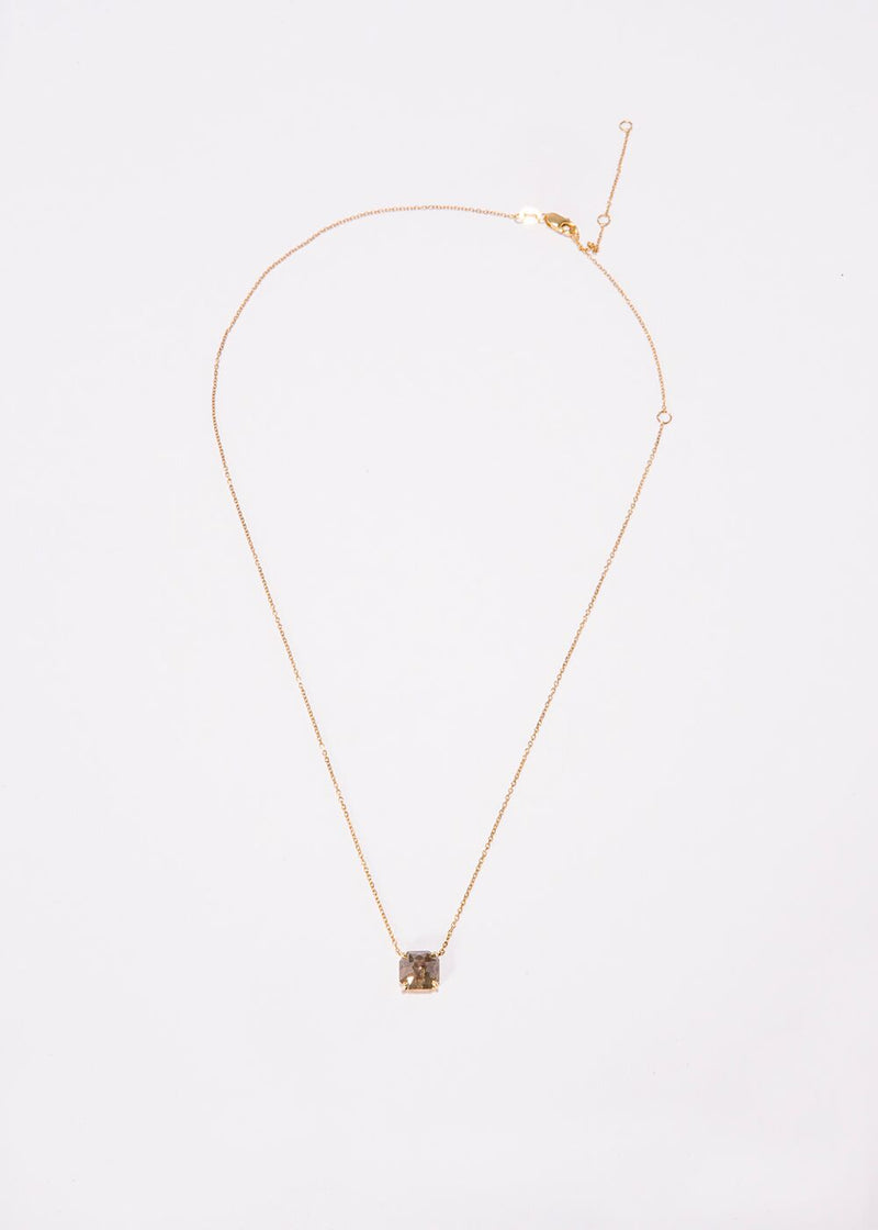 Rose Cut Gray Diamond & Gold Chain-Necklaces-Gretchen Ventura