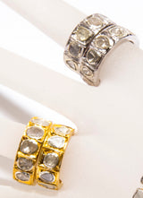 Sterling Silver or Gold Plate over Sterling & Rose cut Diamond Eternity Band #5070-Rings-Gretchen Ventura