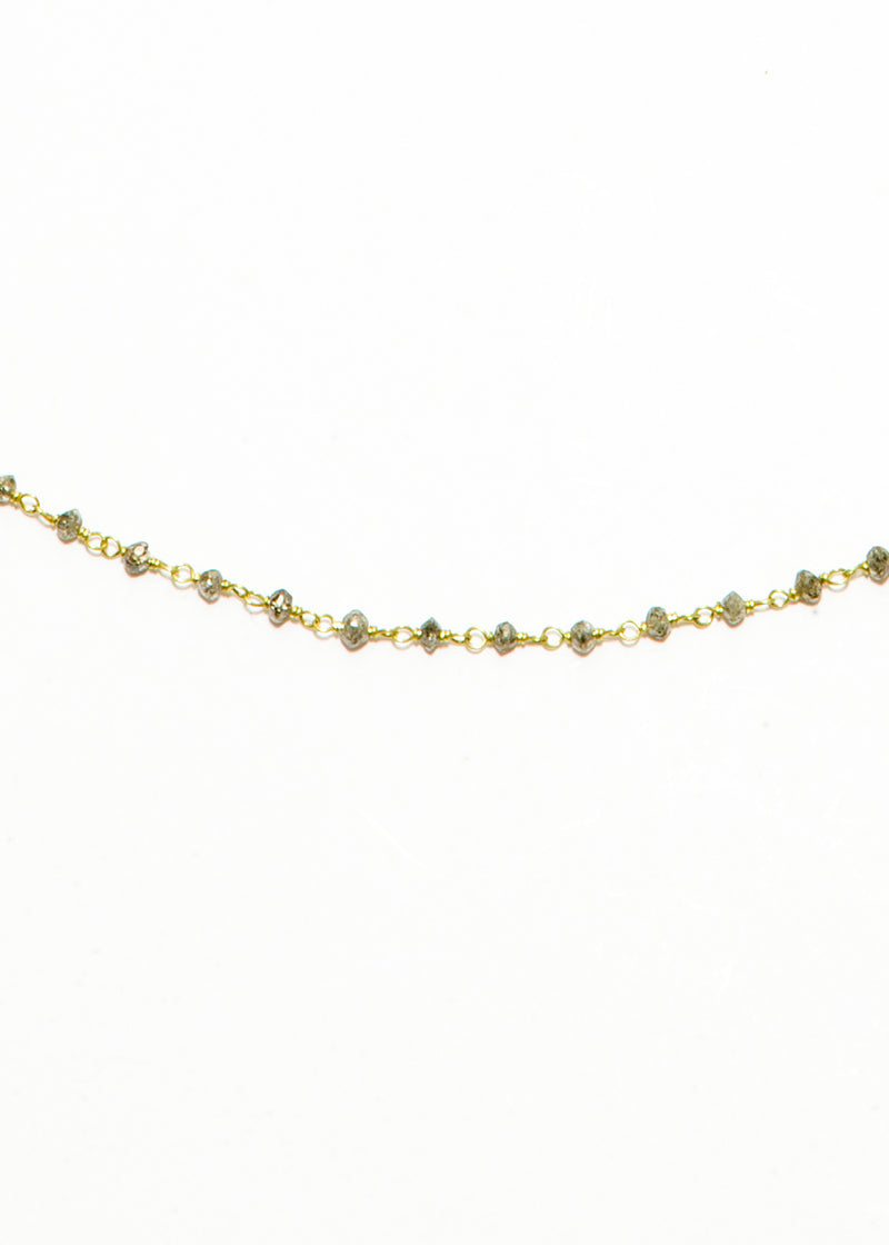 Faceted Gray Diamond Rosary chain in 14K Gold (24")-Necklaces-Gretchen Ventura