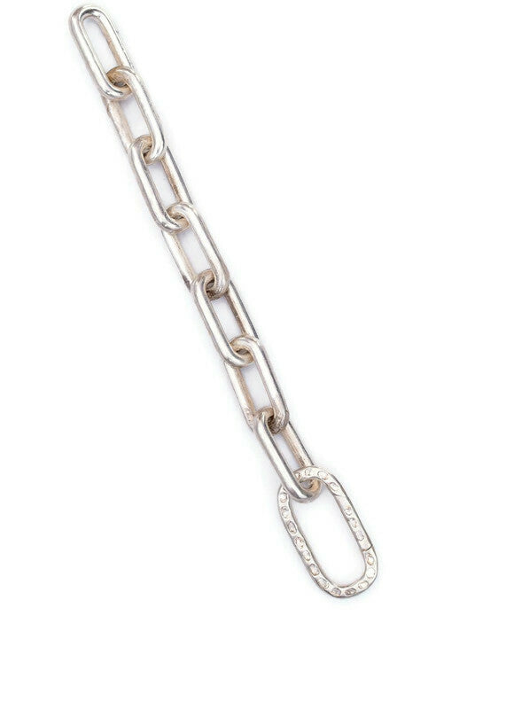 Acid Wash Sterling Links & Conflict Free Diamond Slice Link Clasp Bracelet #2719-Bracelets-Gretchen Ventura