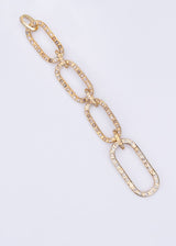 Gold Plate over Sterling w/ Conflict Free Diamond Slice (7.26 C) Links Bracelet #2734-Bracelets-Gretchen Ventura