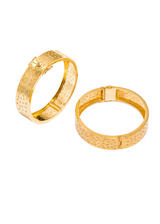 Gold Plate over Sterling & Pave Diamond Cuff #2793-Bracelets-Gretchen Ventura