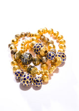 Sapphire & Diamond Bead w/ Hill tribe 24K Gold over Sterling Beads-Bracelets-Gretchen Ventura