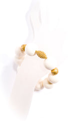 Brilliant Diamond in 18K Gold w/ 18K & Rose Cut Diamond Bead & Moose Antler Bead (15mm) Bracelet #2898-bracelets-Gretchen Ventura