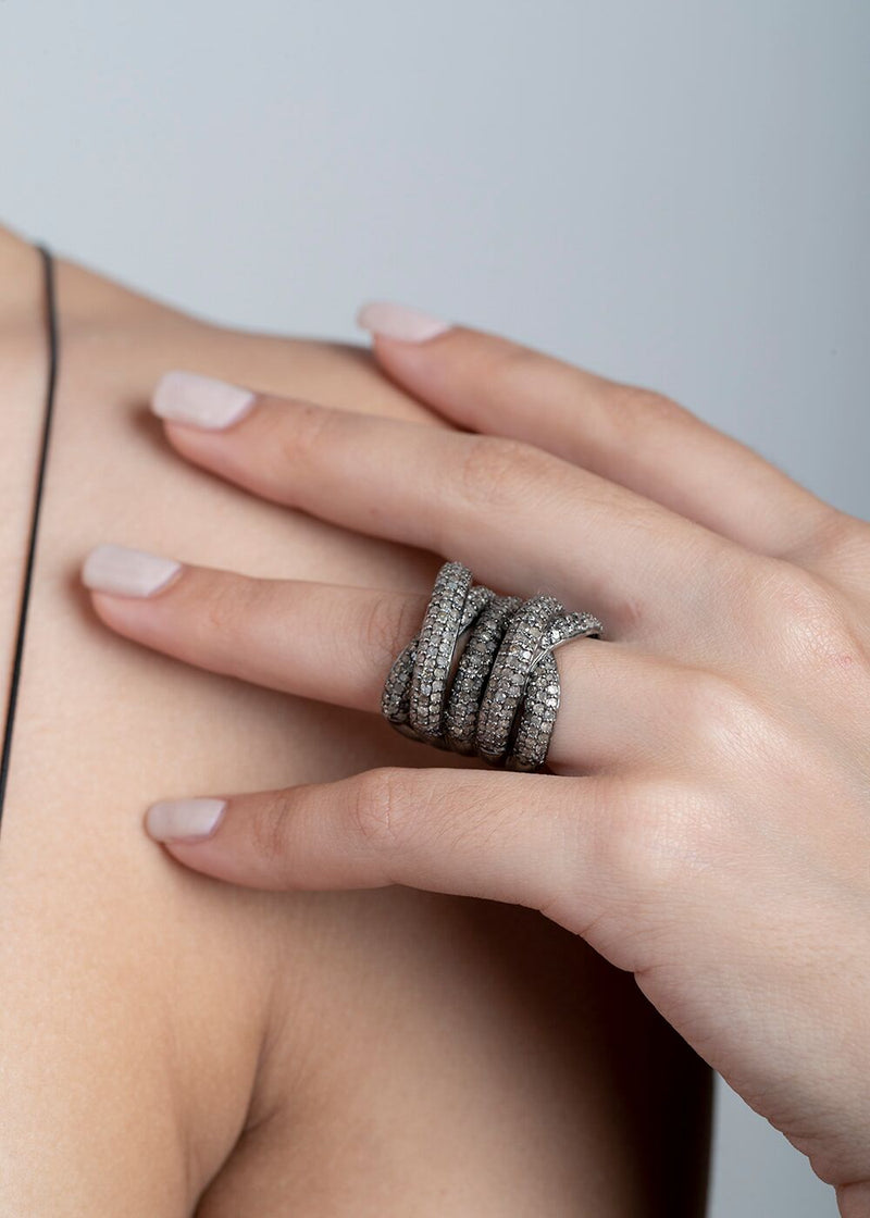Pave Diamond Wrap Ring (size 6) #5023-Rings-Gretchen Ventura