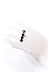 Rhodium Plated Sterling Faceted Black Spinel Knuckle Ring 35mm #5035-Rings-Gretchen Ventura