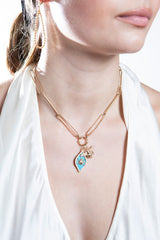 14K Yellow Gold & Diamond Bee Pendant (.80")(0.35C) #7196-Neck Pendant-Gretchen Ventura