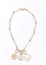 14K Yellow Gold, Diamond & Enamel Good Luck Pendant #7200-Neck Pendant-Gretchen Ventura