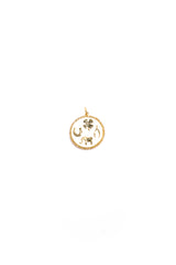 14K Yellow Gold, Diamond & Enamel Good Luck Pendant #7200-Neck Pendant-Gretchen Ventura