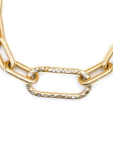 22k Gold over Sterling Links w/ Conflict Free Diamond Sliced Clasp (16") #9001-Necklaces-Gretchen Ventura