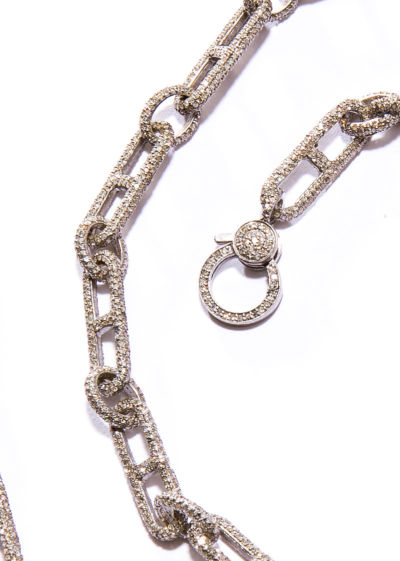 Single Cut White Diamond (51.5c) "H" link chain w/ Diamond Lobster Clasp (32") #9408-Necklaces-Gretchen Ventura