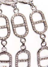 Diamond Pave Sterling 5 Strand "H" Link bracelet (4.74C) (7-7.5")-Bracelets-Gretchen Ventura
