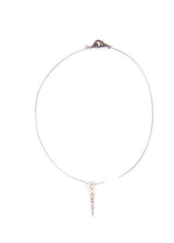Sterling Silver Chain w/ Diamond Lobster Claw Clasp & CF Diamond Slice Silver Spear Pendant (18"+1.75")-Necklaces-Gretchen Ventura