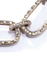 Sterling Hammered Link, Conflict Free Diamond Slice clasps, w/ Acid wash sterling link chain #9203-Necklaces-Gretchen Ventura