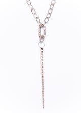 Acid Wash Sterling Hammered GV Chain w/Conflict Free Diamond Slice Silver Spear Pendant #9273-Necklaces-Gretchen Ventura