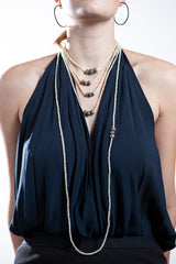 Faceted Opal Beads w/ Pave & Baguette Diamonds (22") #9431-Necklaces-Gretchen Ventura