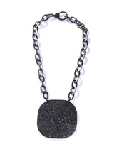 GV Blackened Sterling Chain with Black spinel Plate & Black Spinel Clasp #9436-Necklaces-Gretchen Ventura