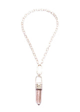 Raw Crystal Capped in Sterling & Conflict Free Raw Diamond on GV Sterling Chain & GV Medium Clasp (25"+6") #9454-Necklaces-Gretchen Ventura