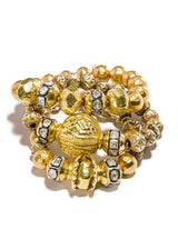 Rose Cut & Gold Beads w/ 22K Gold Hill Tribe & Gold Plate over Silver Antique Afghani Beads #2815-Bracelets-Gretchen Ventura