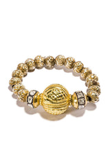 Rose Cut & Gold Beads w/ 22K Gold Hill Tribe Bead & Gold Plate Antique Afghani Beads #2816-Bracelets-Gretchen Ventura