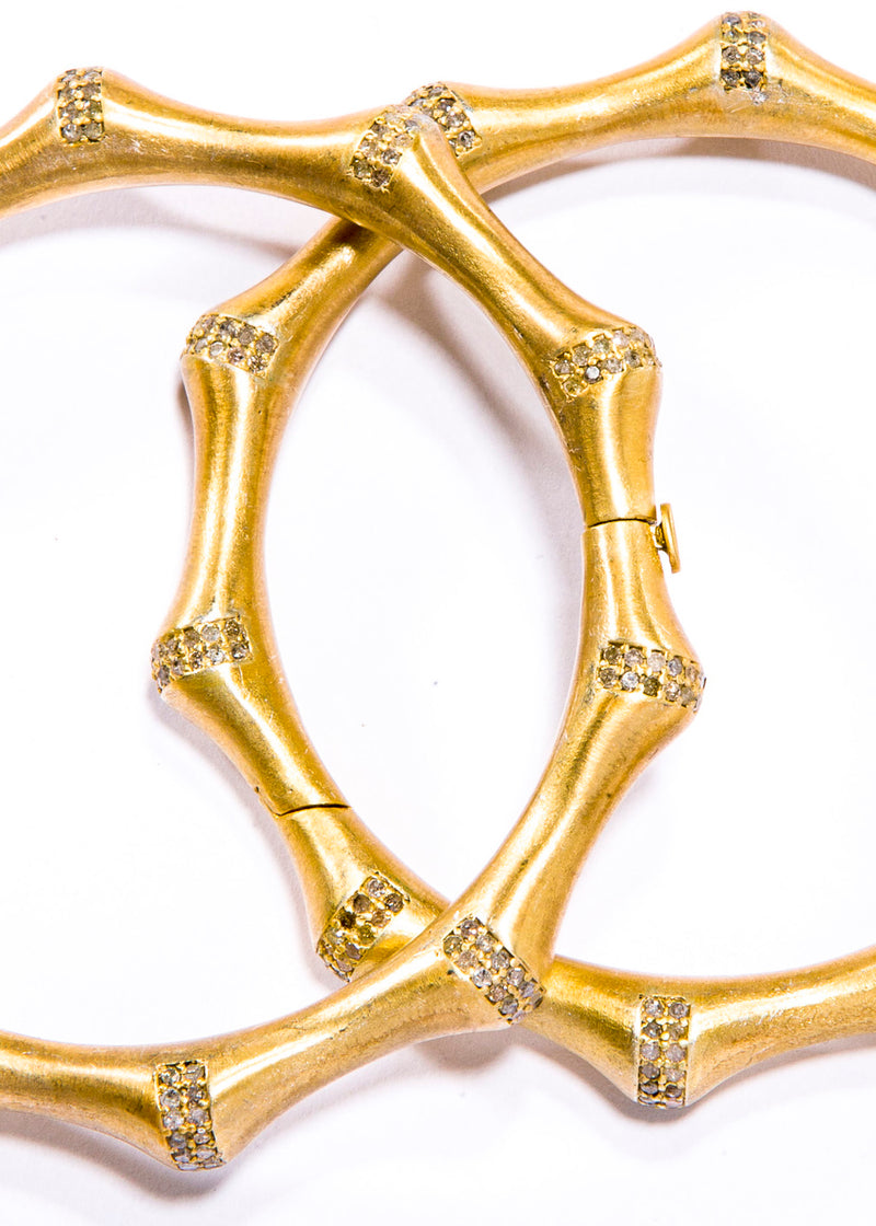 Gold Vermeil over Sterling Silver & Diamond Cuff #2904-Bracelets-Gretchen Ventura