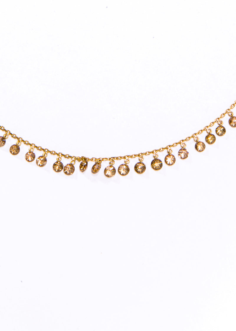 50 Briolette Diamonds (4.98C) on 18K Gold (3.7g) Chain #9563-Necklaces-Gretchen Ventura