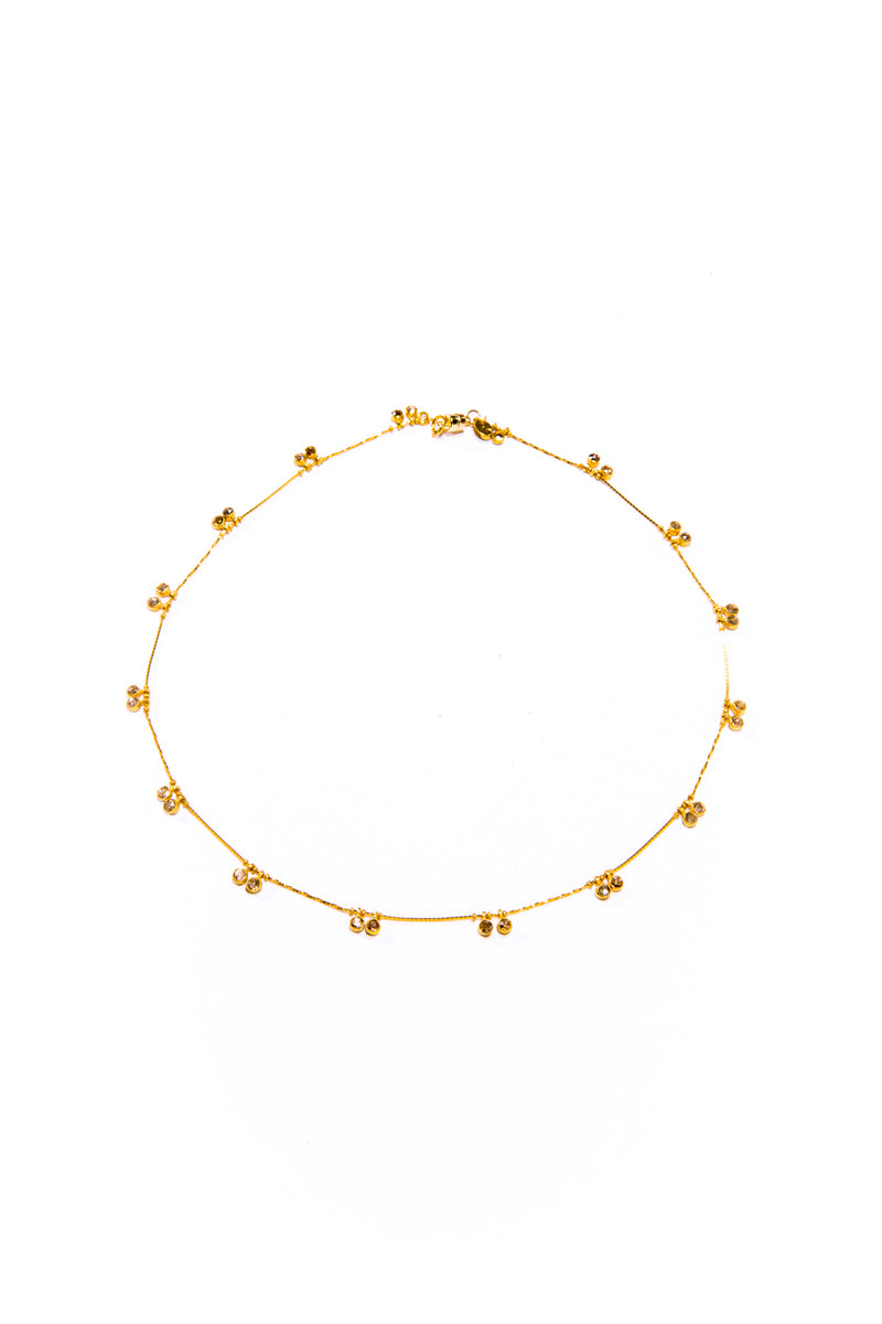18K Gold Chain W/ Diamond (2.29C) Drops (15")-Gretchen Ventura