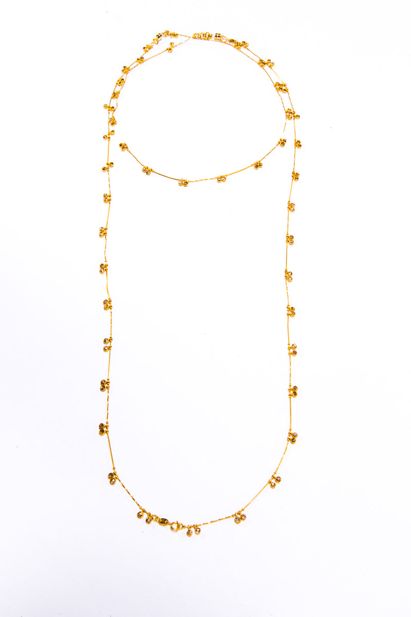 18K Gold Chain W/ Diamond (2.29C) Drops (15")-Gretchen Ventura