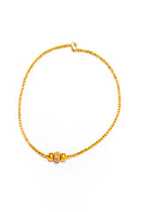 18K Gold Beads & Diamond Wheel Necklace (18") #9566-Necklaces-Gretchen Ventura