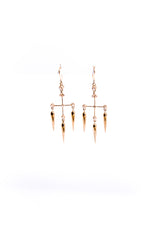 14K Gold (5.9g) & Diamond (.41C) Triple Tear Drop Earrings #3546-Earrings-Gretchen Ventura