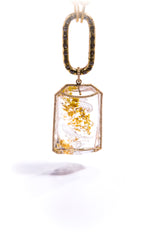 Rectangular Quartz Crystal Intaglio Dove in a Pear Tree Pendants in 14 K Gold (60.8g) & Brilliant Cut Diamonds (1.11C) #7251-Neck Pendant-Gretchen Ventura