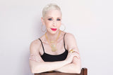 Large Pave Diamond Plate in Gold Plate Over Sterling Chain #9400-Necklaces-Gretchen Ventura
