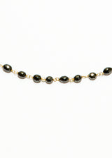 Faceted Black Diamond in 18K Gold Rosary Chain w/ Diamond Lobster Clasp #9312-Chain-Gretchen Ventura