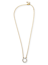 Gold (2.257g) & Diamond (.2C) Hexagon Drop & Gold Chain Necklace #9610-Necklaces-Gretchen Ventura