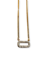 14K Gold (4.1g) W/ Brilliant Diamond (.24C) Mini Rockstar Necklace (15”-17”) #9607-Necklaces-Gretchen Ventura
