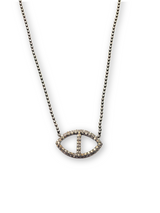 Diamond & Sterling Silver Pointed H Link Baby Rockstar Necklace #9622-Necklaces-Gretchen Ventura