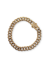 14K Gold and Diamond Cuban Chain Bracelet (4.45 ct.) 8 mm wide #2423-Bracelets-Gretchen Ventura