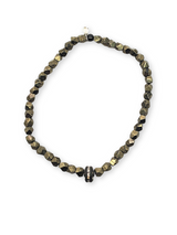 Faceted Pyrite W/ SS Diamond Wheel Bracelet #4248-Bracelets-Gretchen Ventura