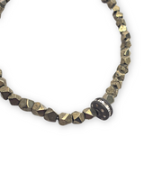 Faceted Pyrite W/ SS Diamond Wheel Bracelet #4248-Bracelets-Gretchen Ventura
