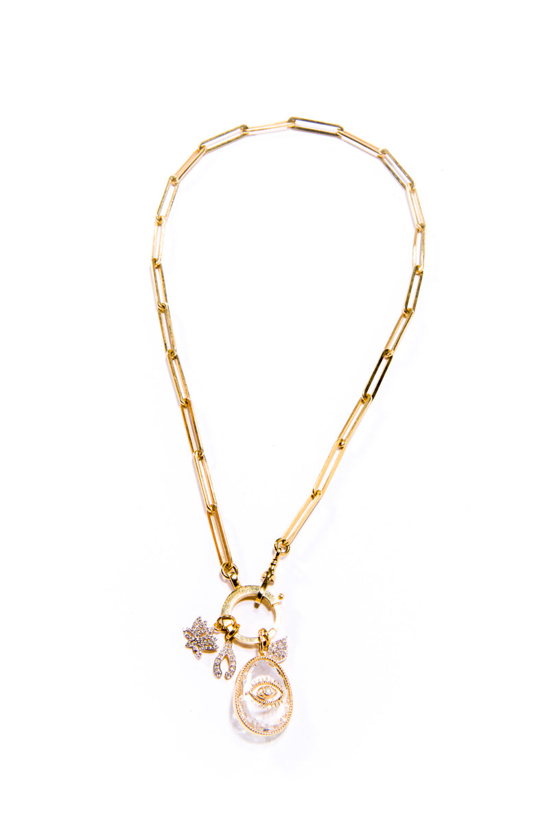 14K Gold Vintage Round Clasp W/ Large Link Chain (17") #7673-Chain-Gretchen Ventura