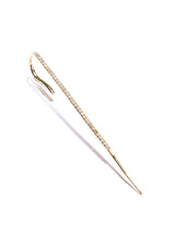 14K Yellow Gold & Diamond Bar Earring (2.7") (.25C )-Earrings-Gretchen Ventura
