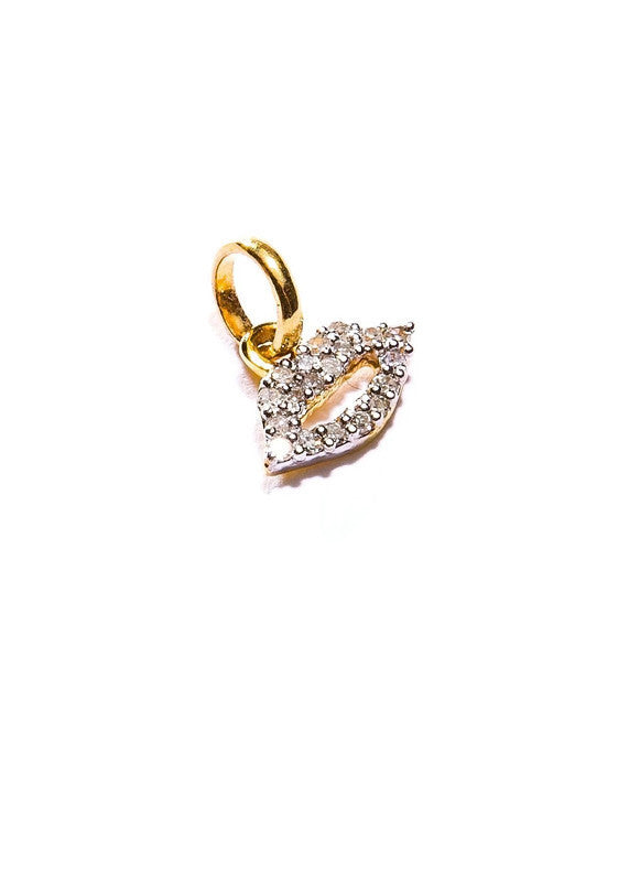 14K Gold and Diamond Lip Pendant #7215-Neck Pendant-Gretchen Ventura