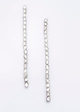 Sterling and Rose Cut Diamonds (5.2 C) Drop Earrings (5") #3415-Earrings-Gretchen Ventura